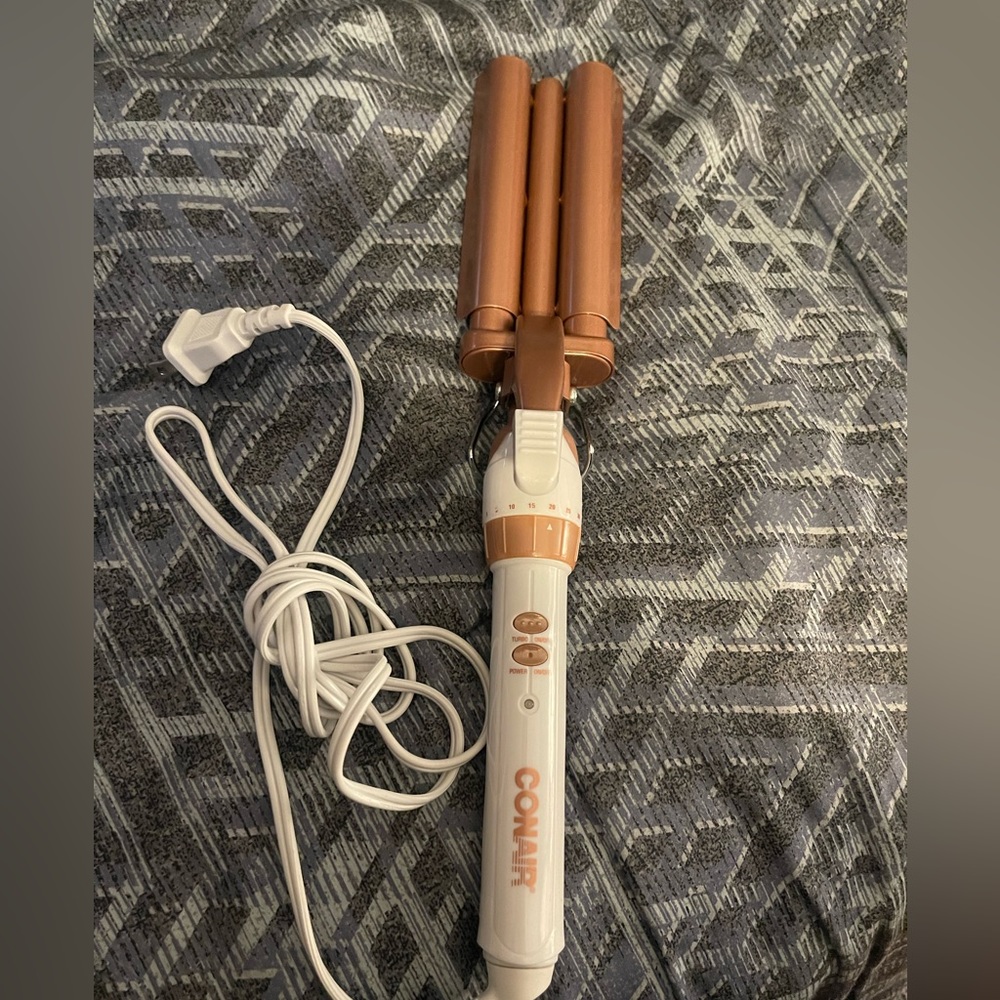 Conair Double Ceramic 3 Barrel Curling Iron, Hair Waver